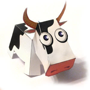 Papercraft imprimible y armable de una vaca / cow. Manualidades a Raudales.