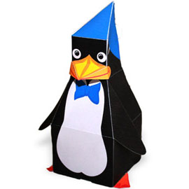 Papercraft imprimible y armable de un pingüino / penguin. Manualidades a Raudales.
